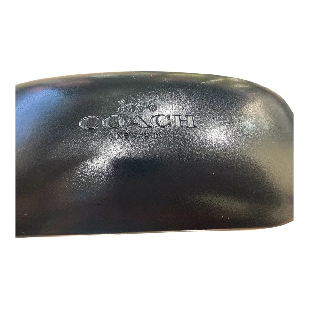 Coach Black Hard Clamshell Sunglasses Eyeglasses Case with Cleaning Cloth
